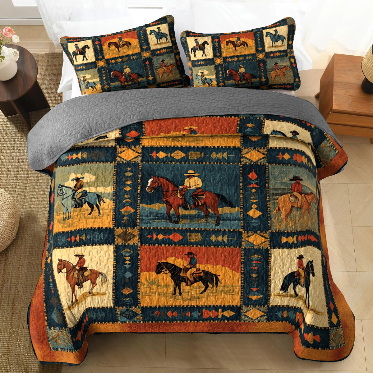 Shineful All Season Quilt 3-teiliges Set - Cowboy Dream 