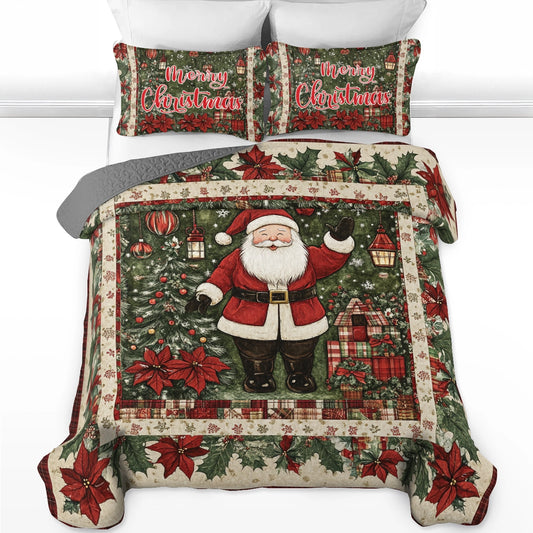 Shineful All Season Quilt 3-teiliges Set Weihnachten Santa's Festive Cheer