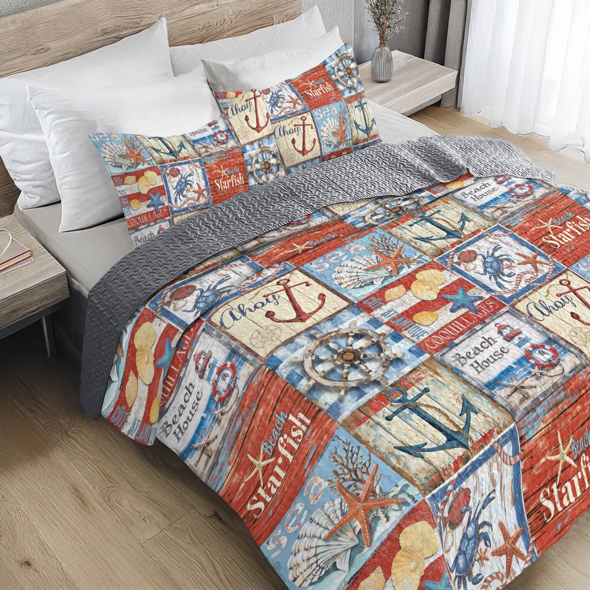 Shineful All Season Quilt 3-teiliges Set Nautischer Charme