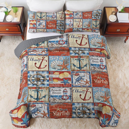 Shineful All Season Quilt 3-Piece Set Nautical Charm