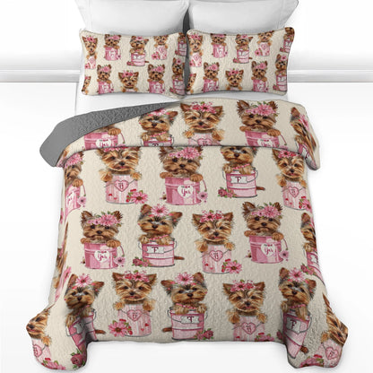 Shineful All Season Quilt 3-teiliges Set - Yorkie Delight