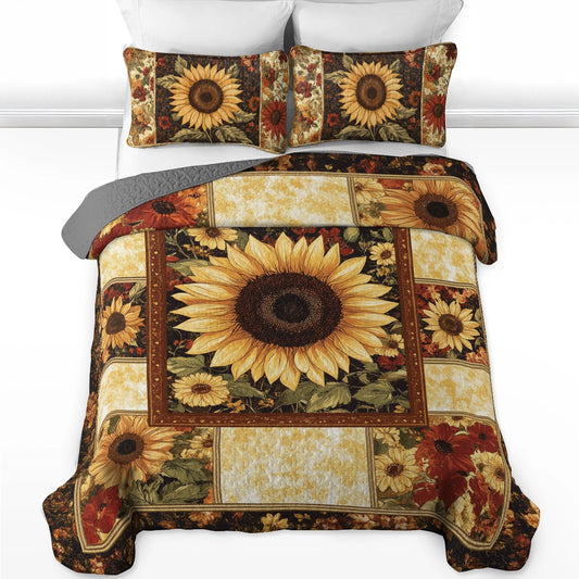 Shineful All Season Quilt 3-teiliges Set - Sonnenblumenernte 