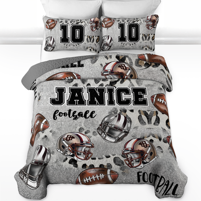 Shineful Personalized All Season Quilt 3-Piece Set All-Star Football Love