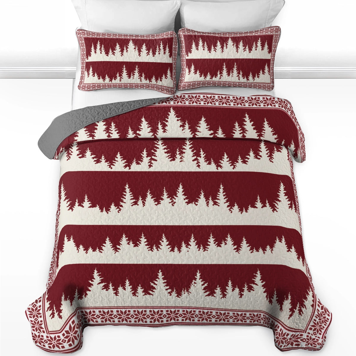 Shineful All Season Quilt 3-teiliges Set - Weihnachtskiefern