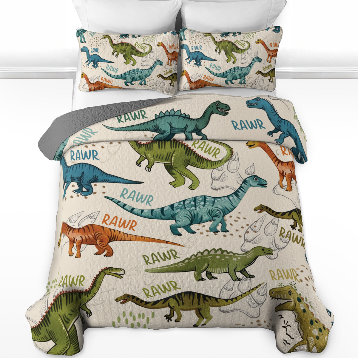 Shineful All Season Quilt 3-teiliges Set Dino Adventure Rawr-Some Nights