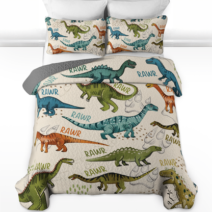 Shineful All Season Quilt 3-Piece Set Dino Adventure Rawr-Some Nights