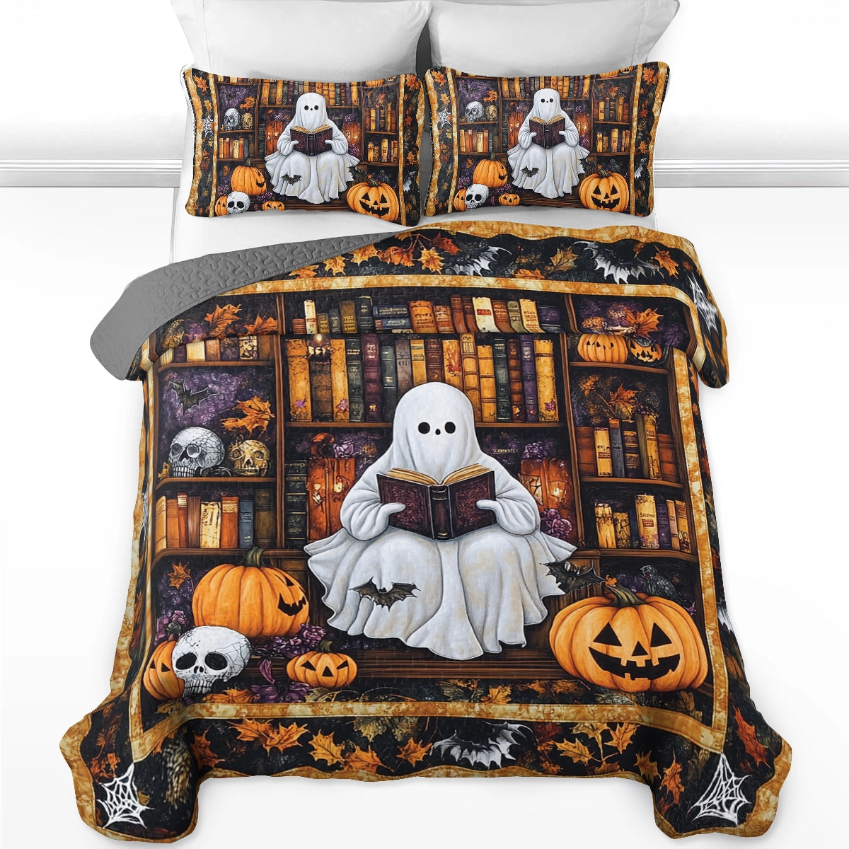 Shineful All Season Quilt 3-Piece Set Ghostly Tales Reading