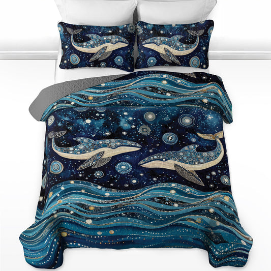 Shineful All Season Quilt 3-Piece Set Whale Dreams