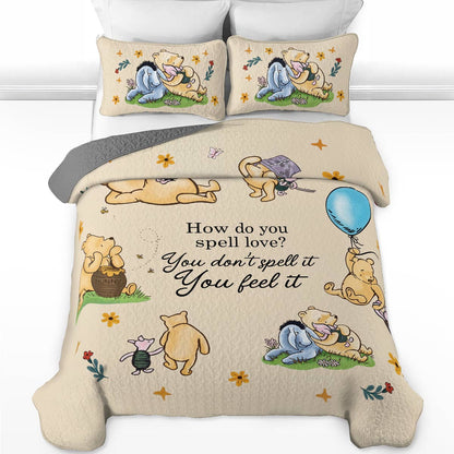 Shineful All Season Quilt 3-Piece Set - Pooh The Love