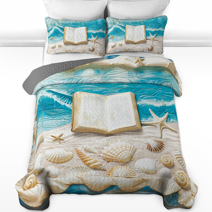 Shineful All Season Quilt 3-Piece Set Oceanic Reads