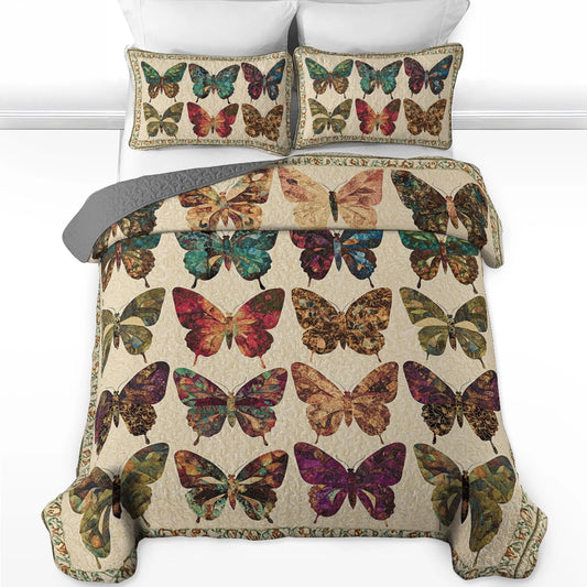 Shineful All Season Quilt 3-Piece Set - Butterfly Garden