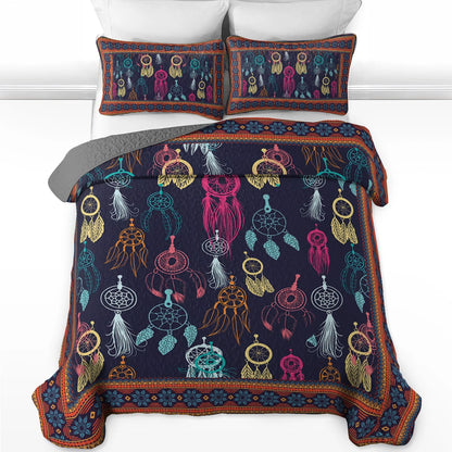 Shineful All Season Quilt 3-Piece Set - Dreamcatcher of Native America