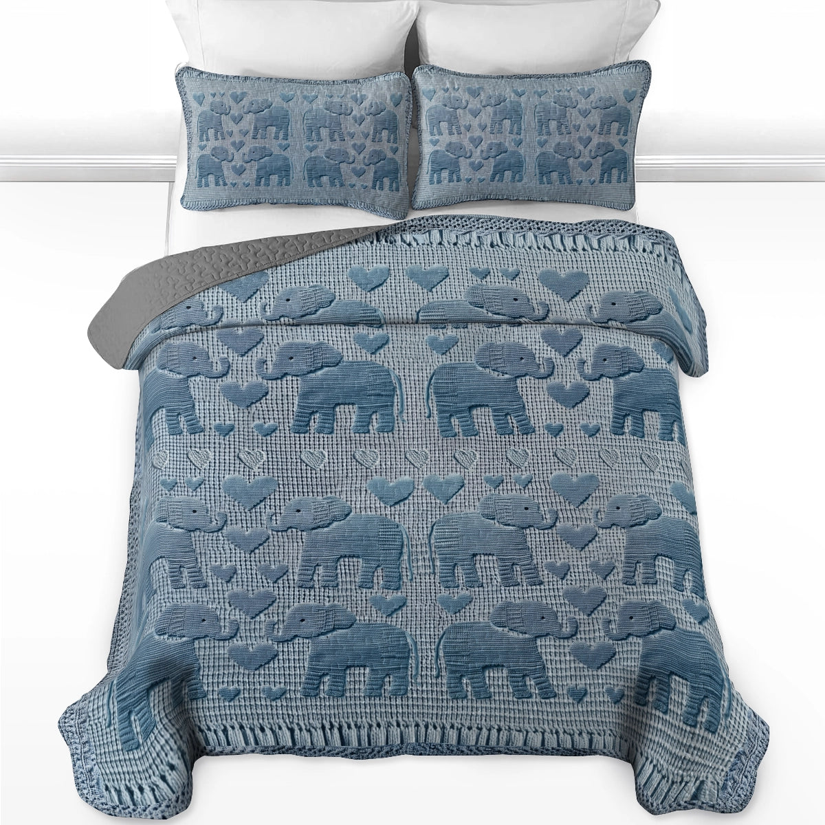 Shineful All Season Quilt 3-Piece Set - Elephant Love Crochet