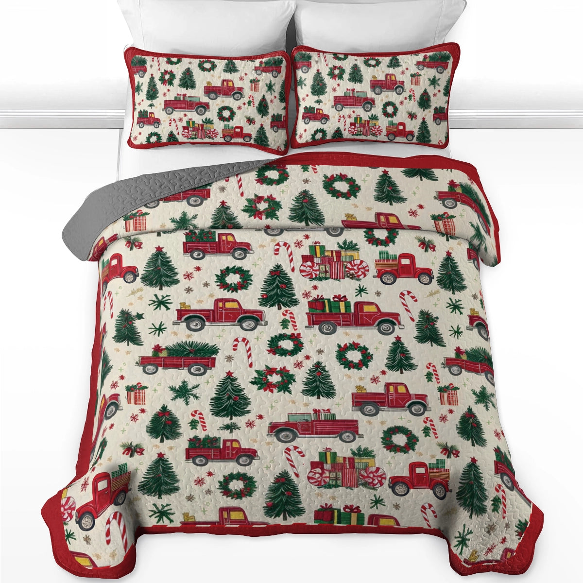 Shineful All Season Quilt 3-Piece Set - Christmas Cheer Truck