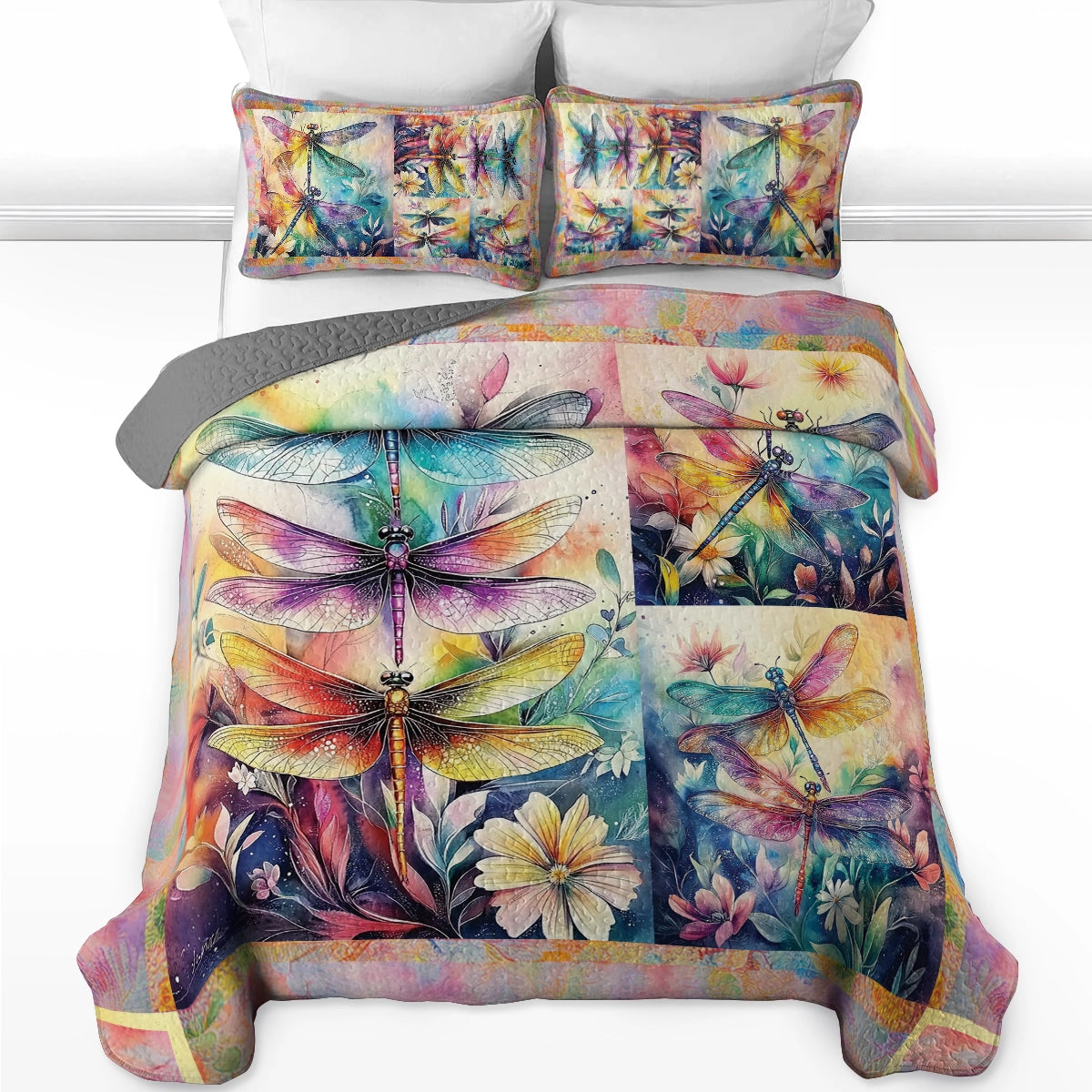 Shineful All Season Quilt 3-Piece Set - Enchanted Dragonfly Wings