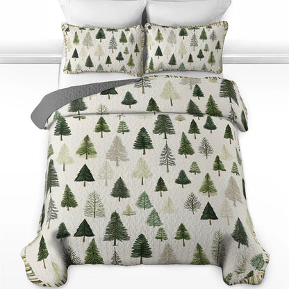 Shineful All Season Quilt 3-Piece Set - Christmas Tree Dreams