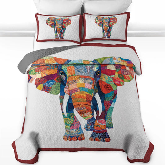 Ensemble de courtepointe toutes saisons Shineful 3 pièces - Elephant Dreams