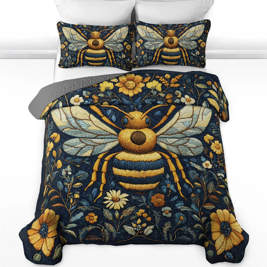 Shineful All Season Quilt 3-teiliges Set - Midnight Bee Garden