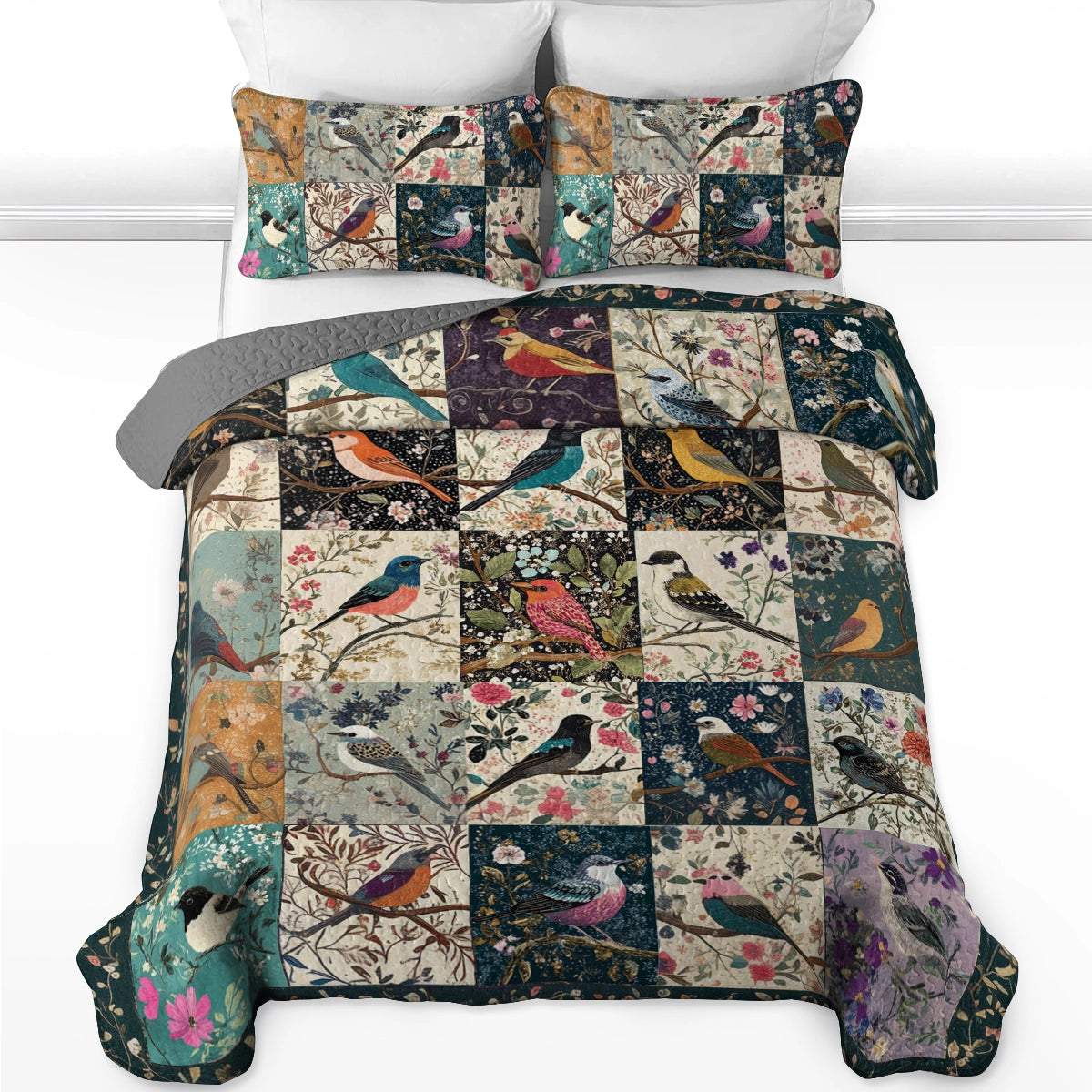 Shineful All Season Quilt 3-teiliges Set - Birdsong Bliss 