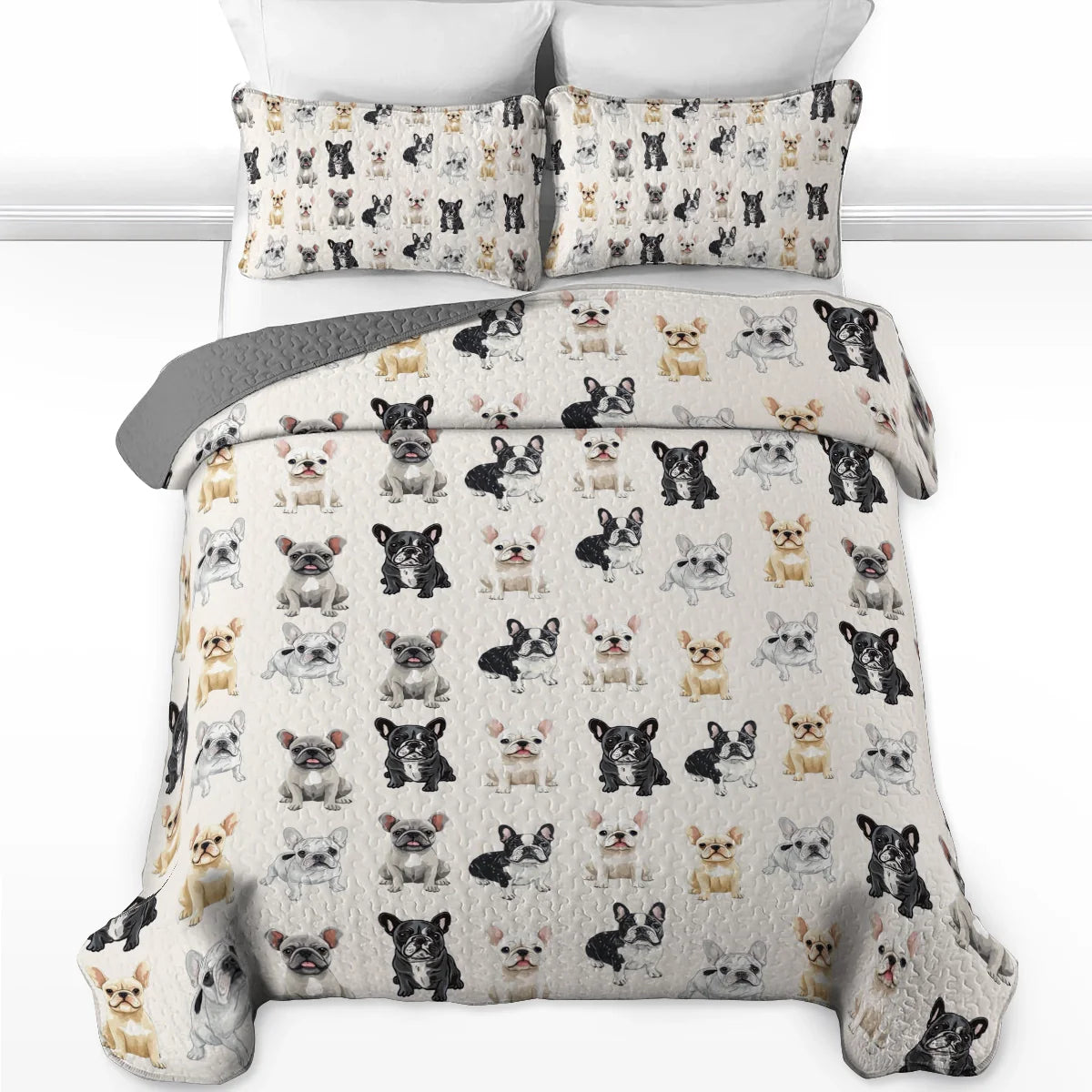 Shineful All Season Quilt 3-Piece Set - Cuddle Time Frenchie