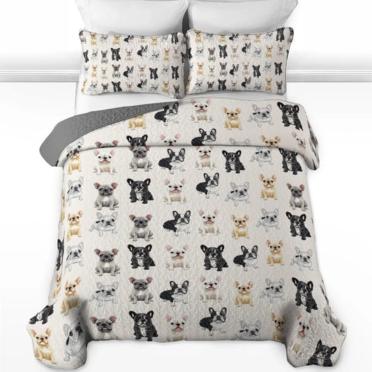 Shineful All Season Quilt 3-Piece Set - Cuddle Time Frenchie