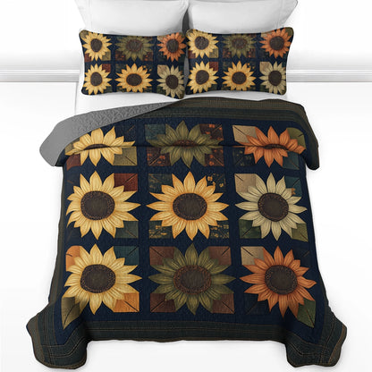 Shineful All Season Quilt 3-Piece Set - Sunflower Harmony