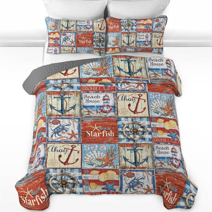 Shineful All Season Quilt 3-teiliges Set Nautischer Charme