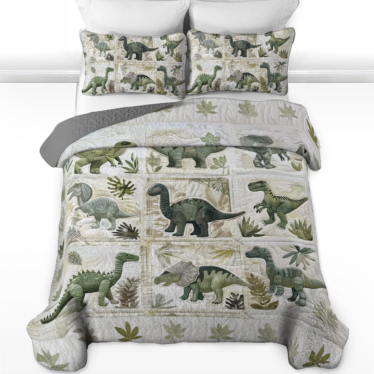 Shineful All Season Quilt 3-Piece Set Dino Explorer