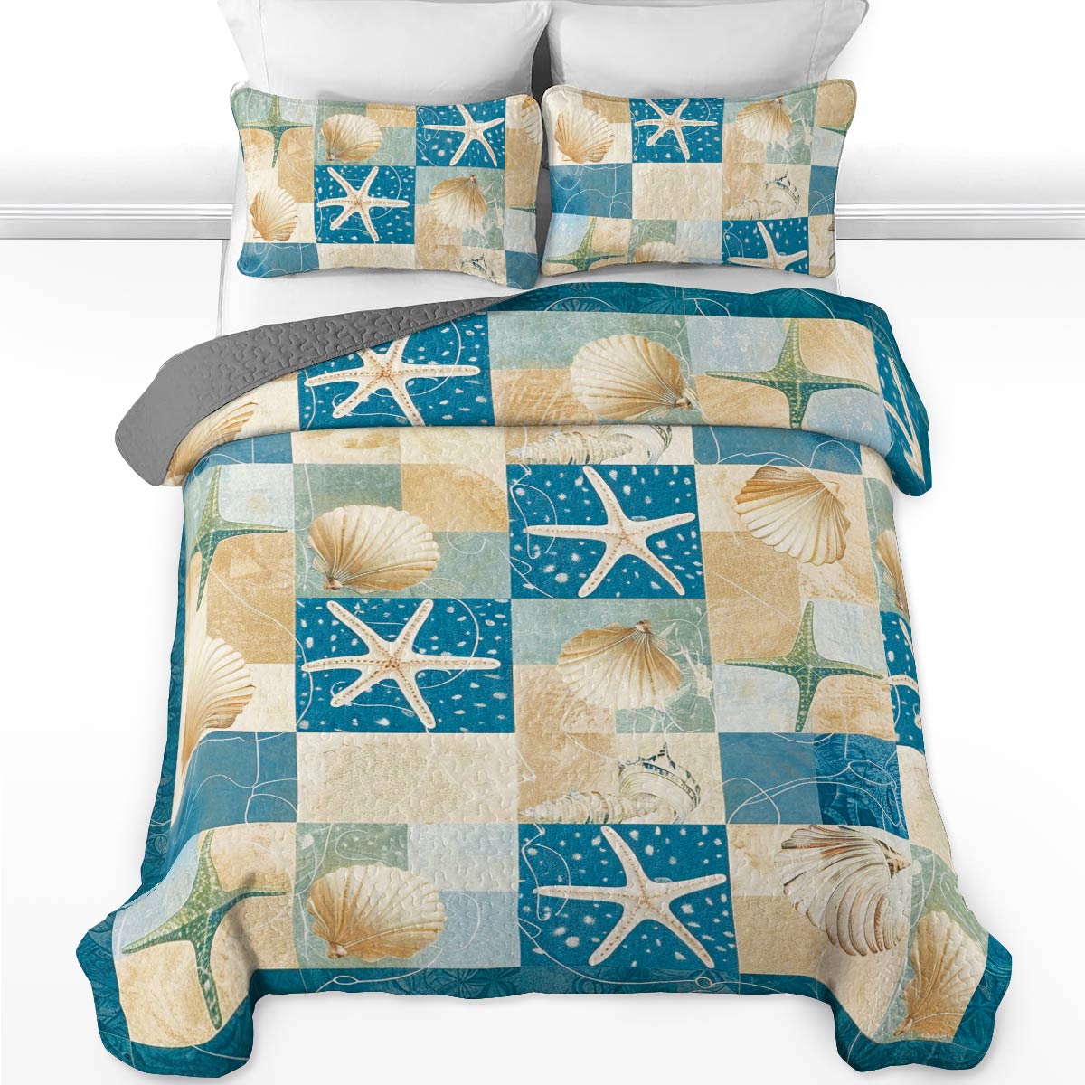 Shineful All Season Quilt 3-Piece Set Dream of the Ocean