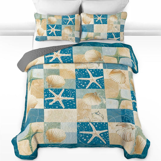 Shineful All Season Quilt 3-Piece Set Dream of the Ocean