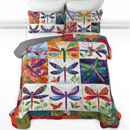 Shineful All Season Quilt 3-Piece Set Dragonfly Delight