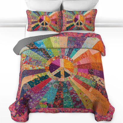 Shineful All Season Quilt 3-Piece Set Hippie Radiant Peace