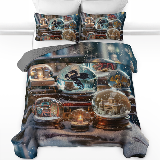 Shineful All Season Quilt 3-Piece Set Snow Globe Fantasy Lover