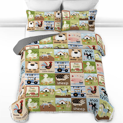 Shineful All Season Quilt 3-Piece Set Farm Life