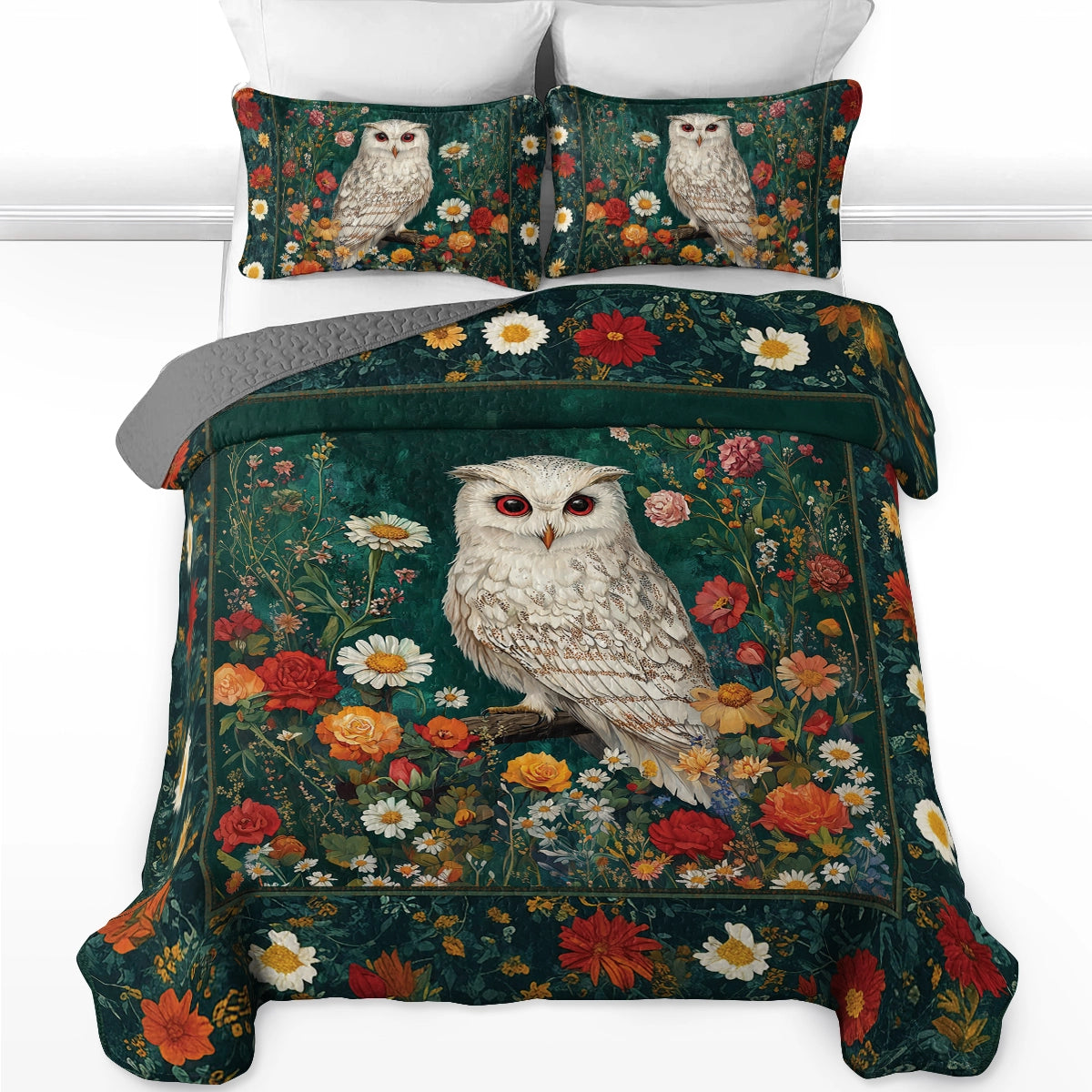 Shineful All Season Quilt 3-Piece Set - Enchanted Owl Garden