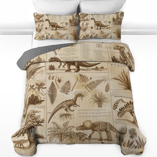 Shineful All Season Quilt 3-Piece Set Dinosaur Fossil Hunter