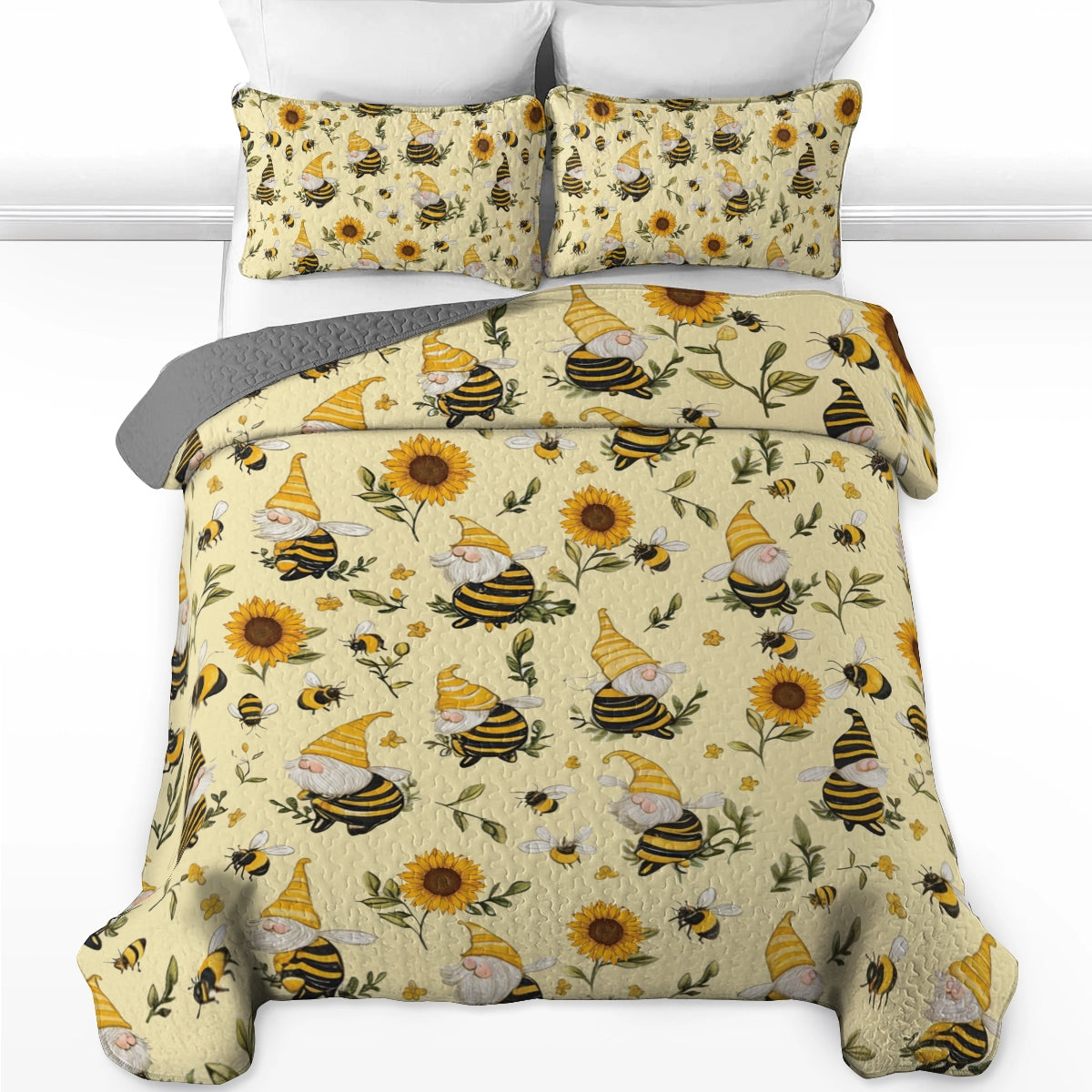 Shineful All Season Quilt 3-Piece Set - Honey Gnome Delight