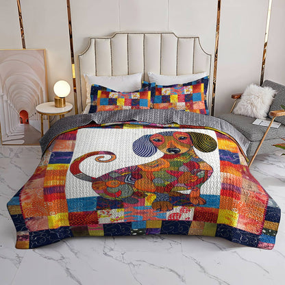 Shineful All Season Quilt 3-Piece Set Dachshund Quilt