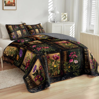 Shineful All Season Quilt 3-Piece Set - Floral Book