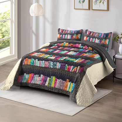 Shineful All Season Quilt 3-Piece Set Selvage Bookshelf