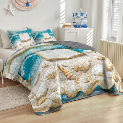 Shineful All Season Quilt 3-Piece Set Oceanic Reads