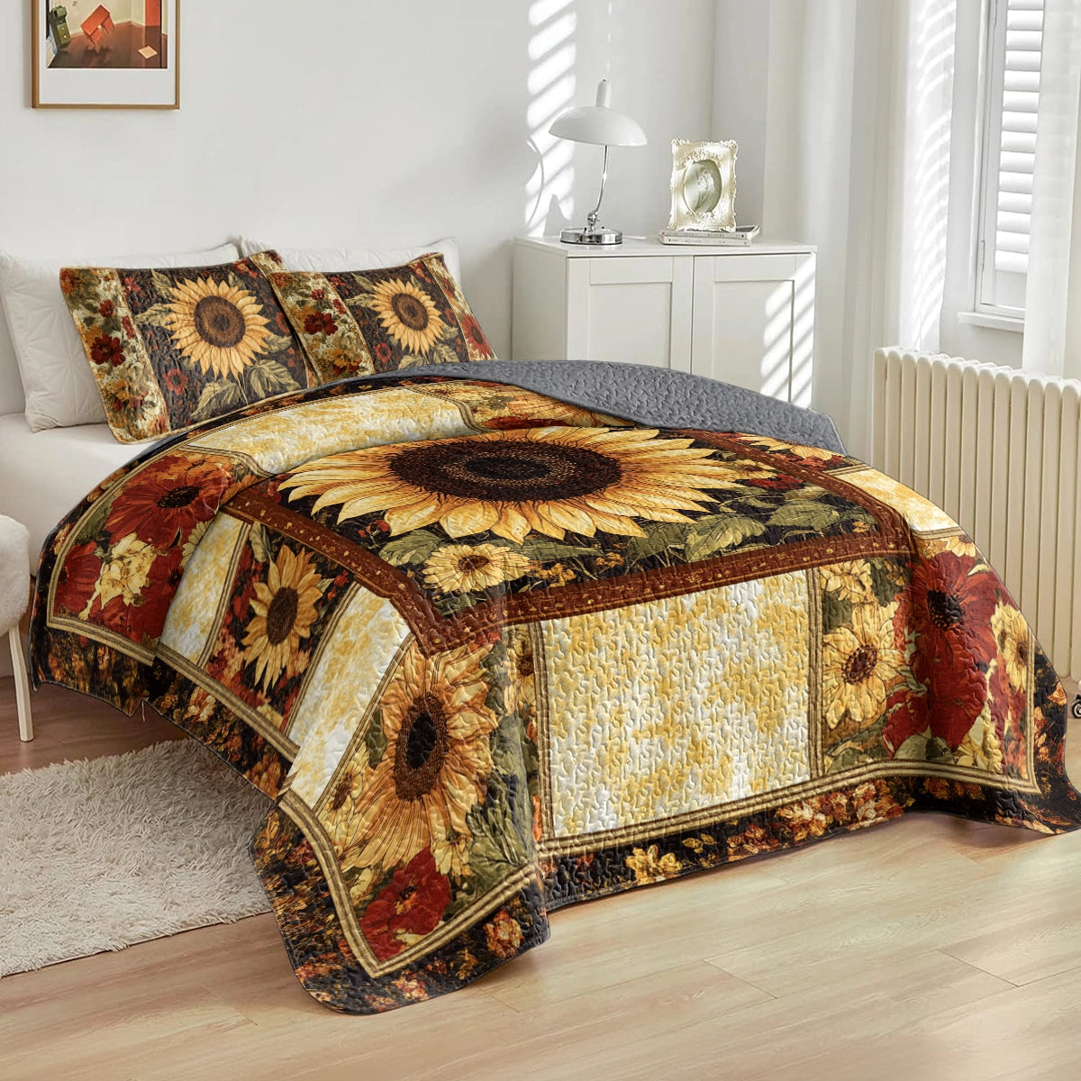 Shineful All Season Quilt 3-Piece Set - Sunflower Harvest