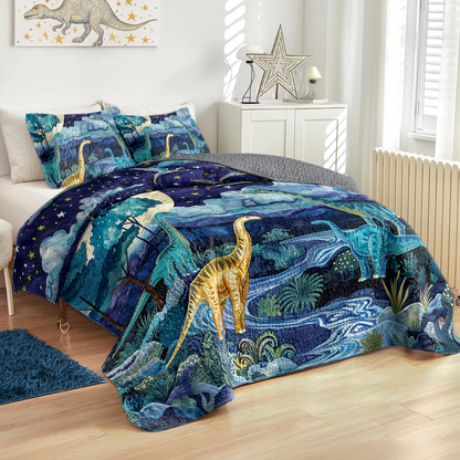 Shineful All Season Quilt 3-Piece Set Dino Dreamscape