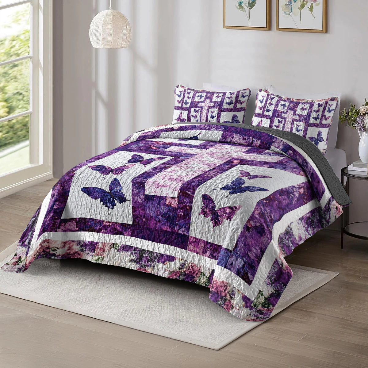 Shineful All Season Quilt 3-Piece Set God Butterfly Blessings