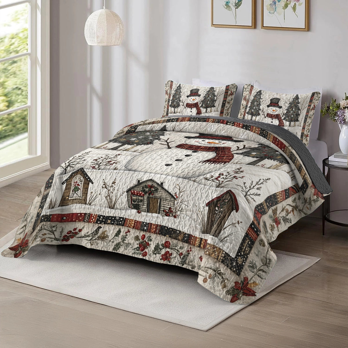 Shineful All Season Quilt 3-Piece Set Christmas Winter Wonderland Snuggle