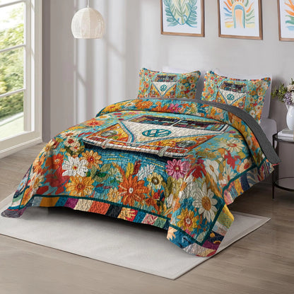 Shineful All Season Quilt 3-Piece Set Hippie Groovy Vibes