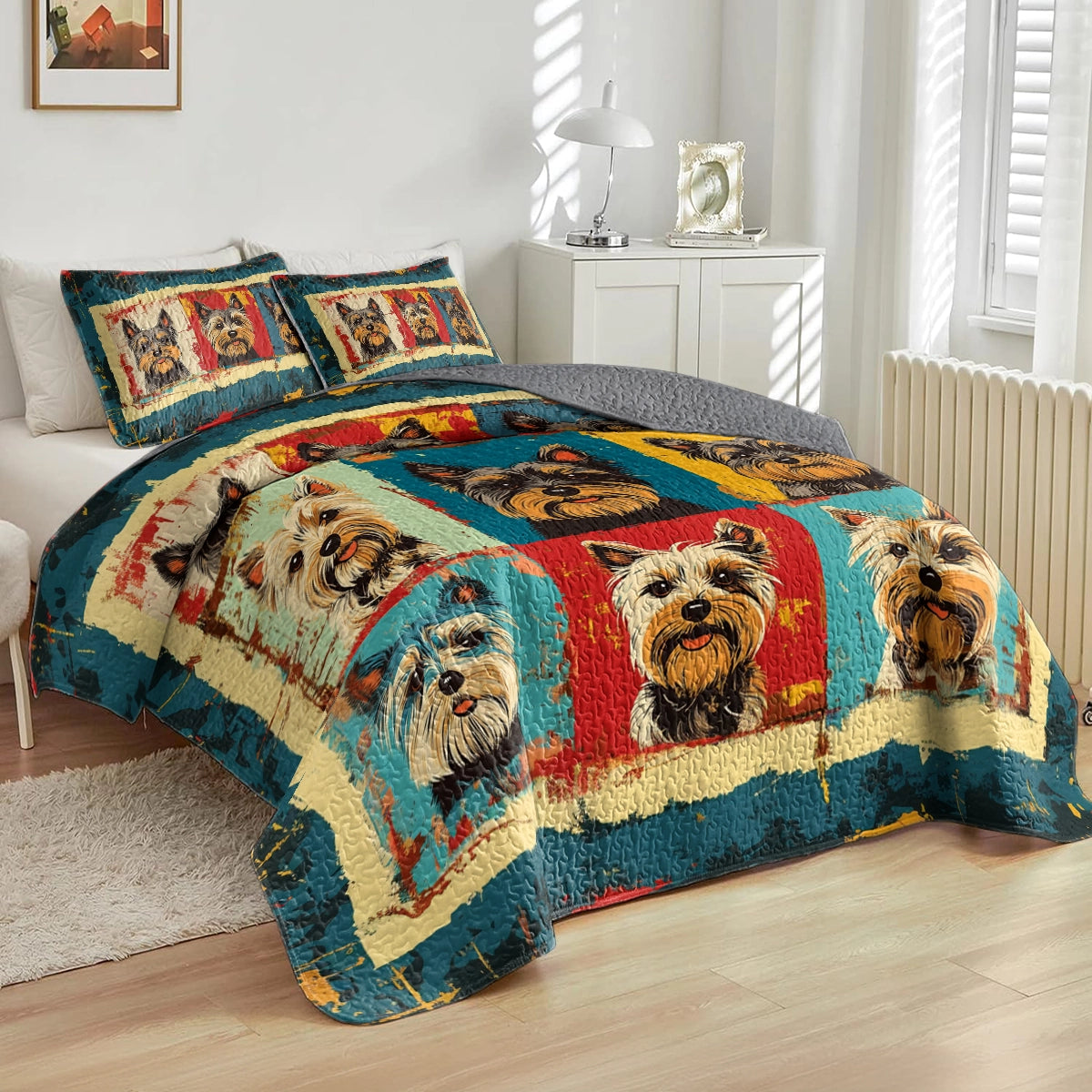 Shineful All Season Quilt 3-Piece Set - Yorkie Dreams