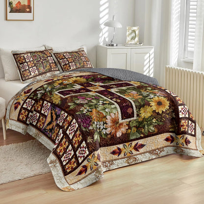 Shineful All Season Quilt 3-Piece Set God's Garden Comforter