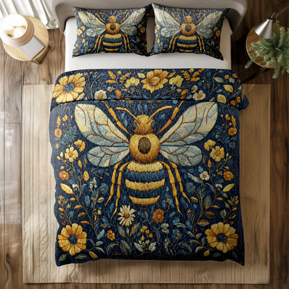 Shineful All Season Quilt 3-Piece Set - Midnight Bee Garden