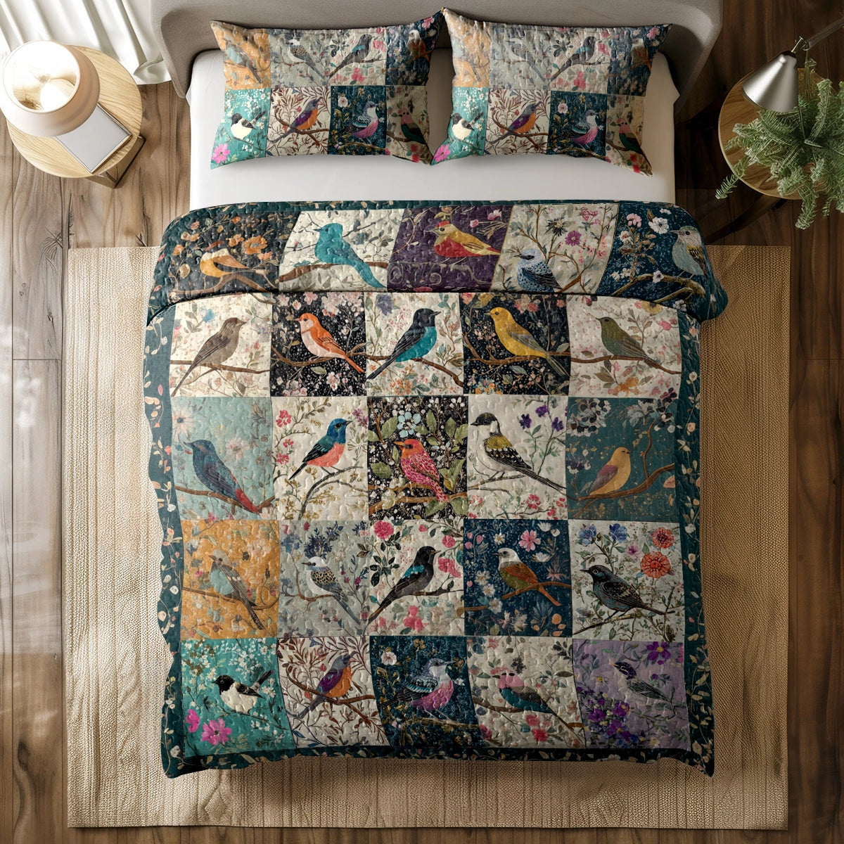 Shineful All Season Quilt 3-teiliges Set - Birdsong Bliss 